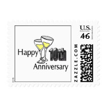 10th Wedding Anniversary Postage Stamp