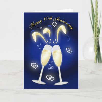 10th Wedding Anniversary Tin Wedding Cards by moonlake