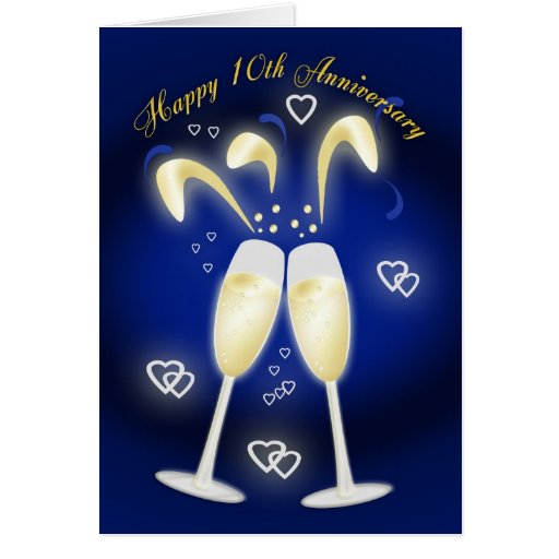 10th Wedding Anniversary Tin Wedding Cards