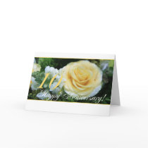 10th Wedding Anniversary - Yellow Rose Cards