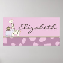 10x20 Nursery Art Name Print Jacana Girl Jungle
