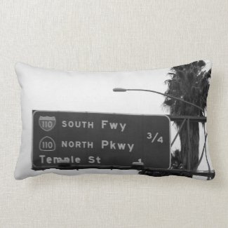 110 Freeway Sign Throw Pillows