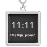 1111 It's a sign...follow it Square Charm Necklace