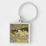 1149 Cat on Quilt Key Chains