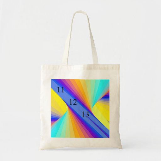 11/12/13 Rainbow Budget Tote Canvas Bags