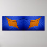 11 Double Blue & Orange Abstract Diamond Print