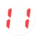 11 eleven  red alarm clock digital number round sticker