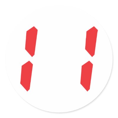 11 eleven  red alarm clock digital number round sticker by Tomaniac