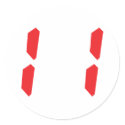 11 eleven  red alarm clock digital number stickers