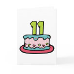 11 Year Old Birthday Cake Greeting Card