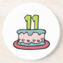 11 Year Old Birthday Cake Drink Coasters