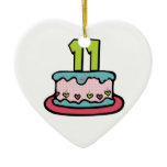 11 Year Old Birthday Cake Christmas Ornaments