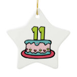 11 Year Old Birthday Cake Christmas Tree Ornament