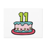 11 Year Old Birthday Cake Postcards
