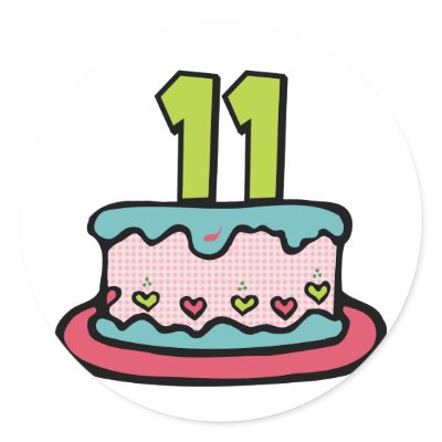 11 Year Old Birthday Cake Stickers by Birthday_Bash