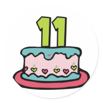 11 Year Old Birthday Cake stickers by Birthday_Bash 11 Year Old Birthday Cake stickers