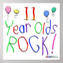 11 Year Olds Rock ! Print