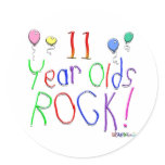 11 Year Olds Rock ! Round Stickers