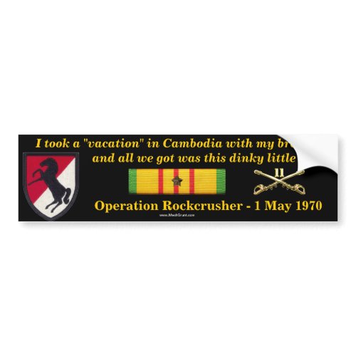 11th ACR Cambodian Vacation Bumper Sticker bumpersticker