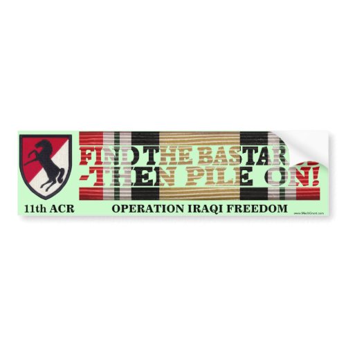 11th ACR Iraqi Freedom "Pile On" Blackhorse Sticke