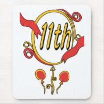 11th Birthday Balloon Gifts mousepads