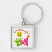 11th Birthday - Birthday Girl Keychains