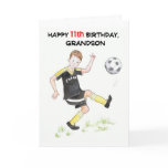 11th Birthday Card for a Grandson - Footballer