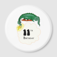 11th Birthday Dragon Refrigerator Magnets