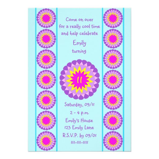 11th Birthday Party Invitation -- Cool Blue 11