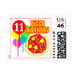 11th Birthday Pizza Birthday Stamp