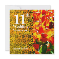 11th Year Wedding Anniversary Invitation Tulip