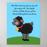 11x14 Bah Bah Black Sheep Rhyme Kids Room Wall Art Poster