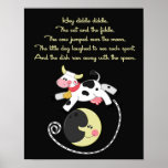 11x14 Hey Diddle Diddle Rhyme Kids Room Wall Art Print