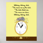 11x14 Hickory Dickor Dock Rhyme Kids Room Wall Art Print