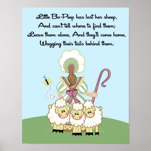 11x14-little-bo-peep-shee-rhyme-kids-room-wall-art-poster-zazzle