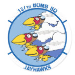 127th Bomb Squadron Jayhawks Round Sticker