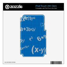 129 BLUE MATHMATICAL EQUATIONS MATH ALGEBRA EDUCAT SKIN FOR iPod TOUCH 4G