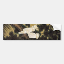 12. 老松鸚鵡図, 若冲 Pine-tree & Parrot, Jakuchū Bumper Sticker