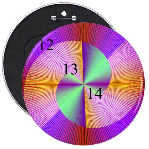 12/13/14 Rainbow Brass Splash 6 Inch Round Button