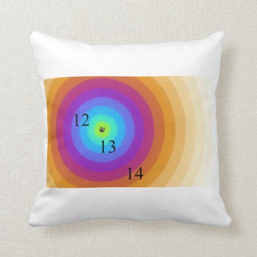 12/13/14 Rainbow Rings Throw Pillow