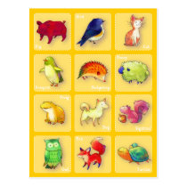 12 Animals Postcard(Customizable) postcards