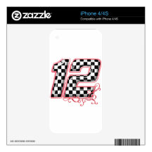 12 auto racing number iPhone 4 skins