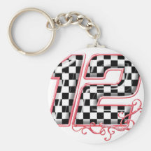 12 auto racing number keychains