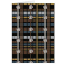 12. Brown Black Gray Plaid Baseball Design Cards