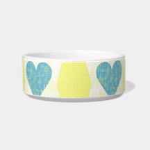 12__couple-set-paper3 PASTEL YELLOW BLUE WHITE FLO Cat Water Bowls
