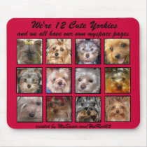 12 CUTE YORKIES  -Mousepad - Customized mousepads