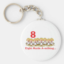 12 days eight maids a-milking keychain