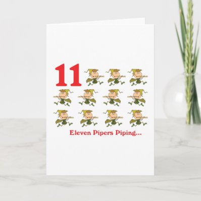 12 days eleven pipers piping card