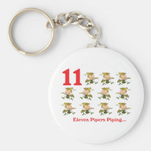 12 days eleven pipers piping key chain
