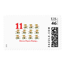12 days eleven pipers piping postage stamps